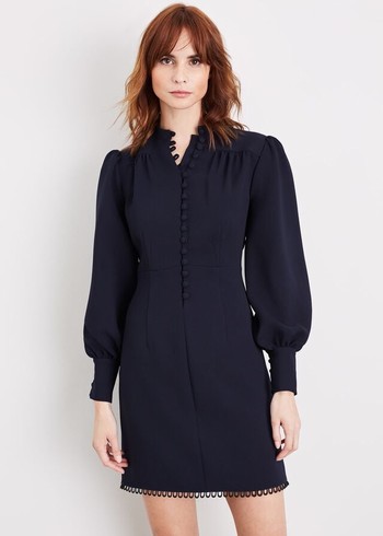 Phase Eight Zeli Button Dress Navy Australia | VY1847532